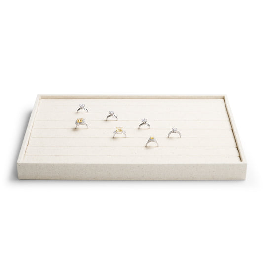Linen-Covered Ring and Earring Tray for Drawers, 13.8 x 9.4 Inches - Image 2
