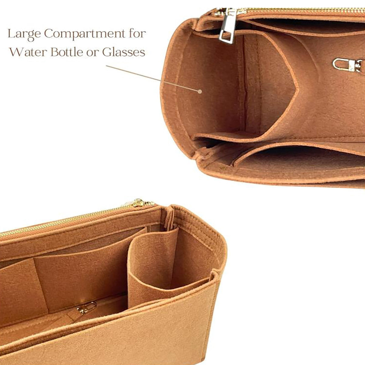 Multi-Pocket Purse Insert Organizer with Handles, 12.6 x 4.7 Inches - Image 6