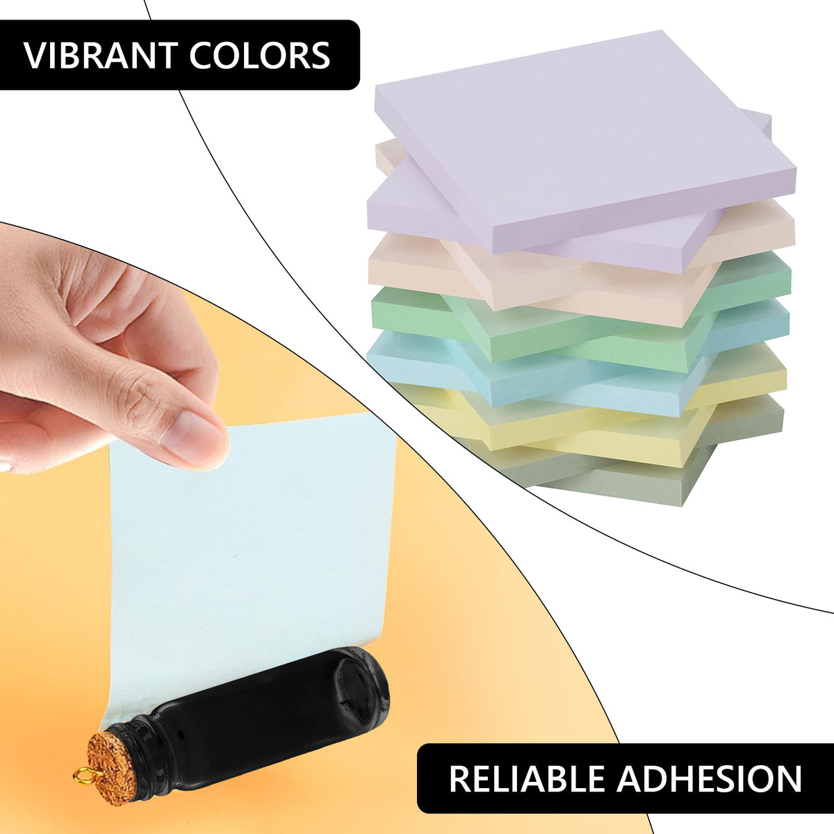 Sticky Note Pads, 3 x 3 Inches, Twelve Pads in Six Colors - Image 6