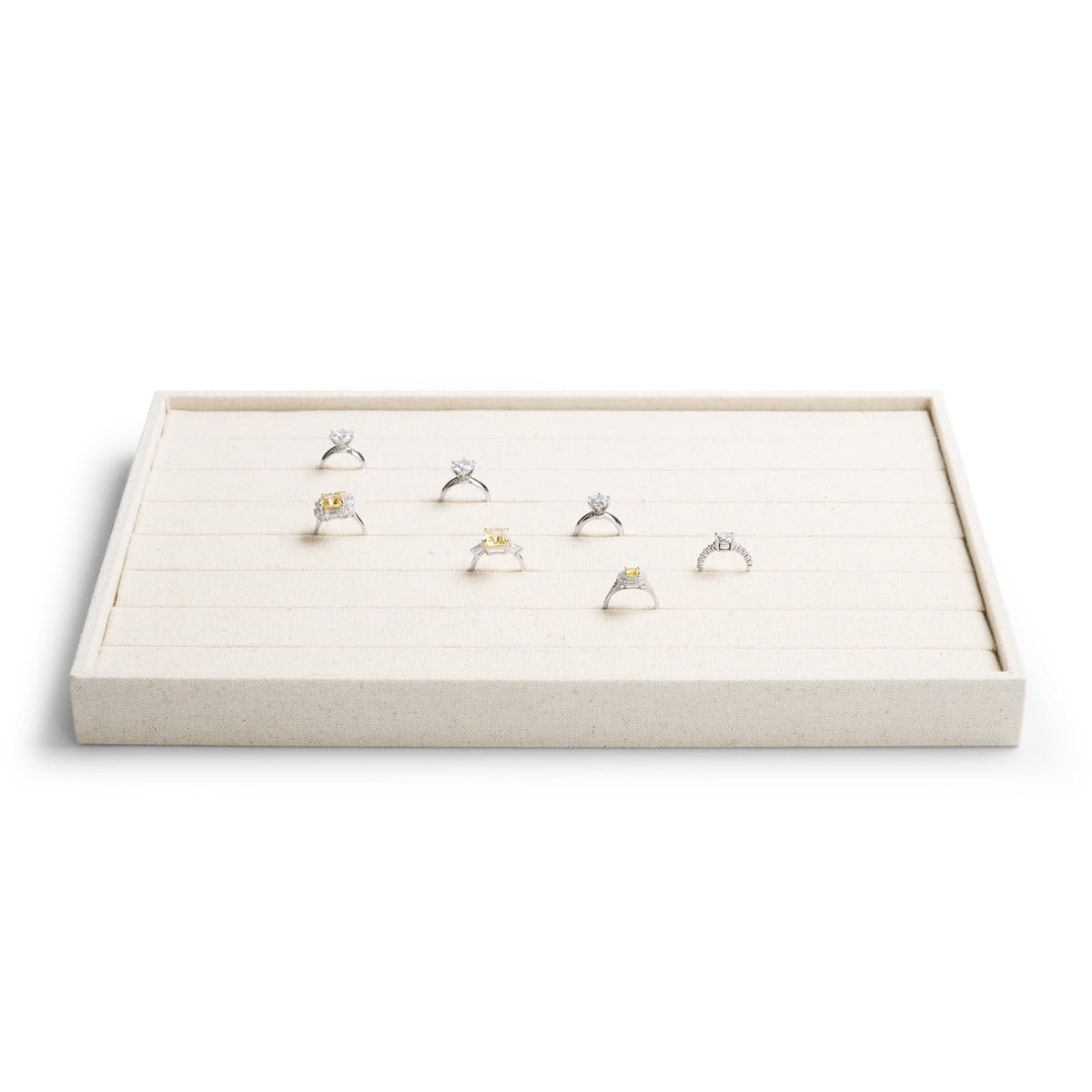 Linen-Covered Ring and Earring Tray for Drawers, 13.8 x 9.4 Inches - Image 2