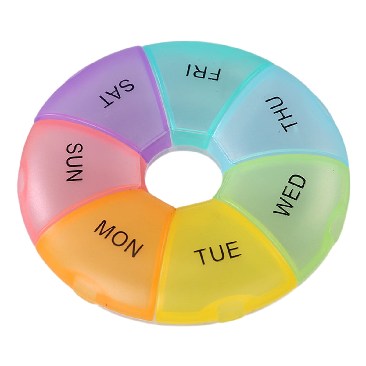 Round Seven-Day Pill Organizer with Detachable Daily Cases