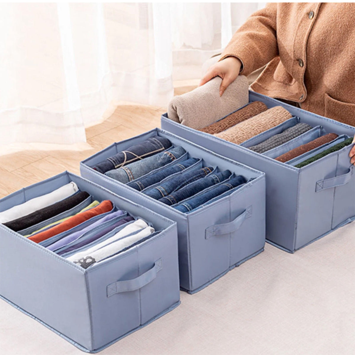 Adjustable Fabric Drawer Divider for Sweaters, Jeans and Folded Tops - Image 5