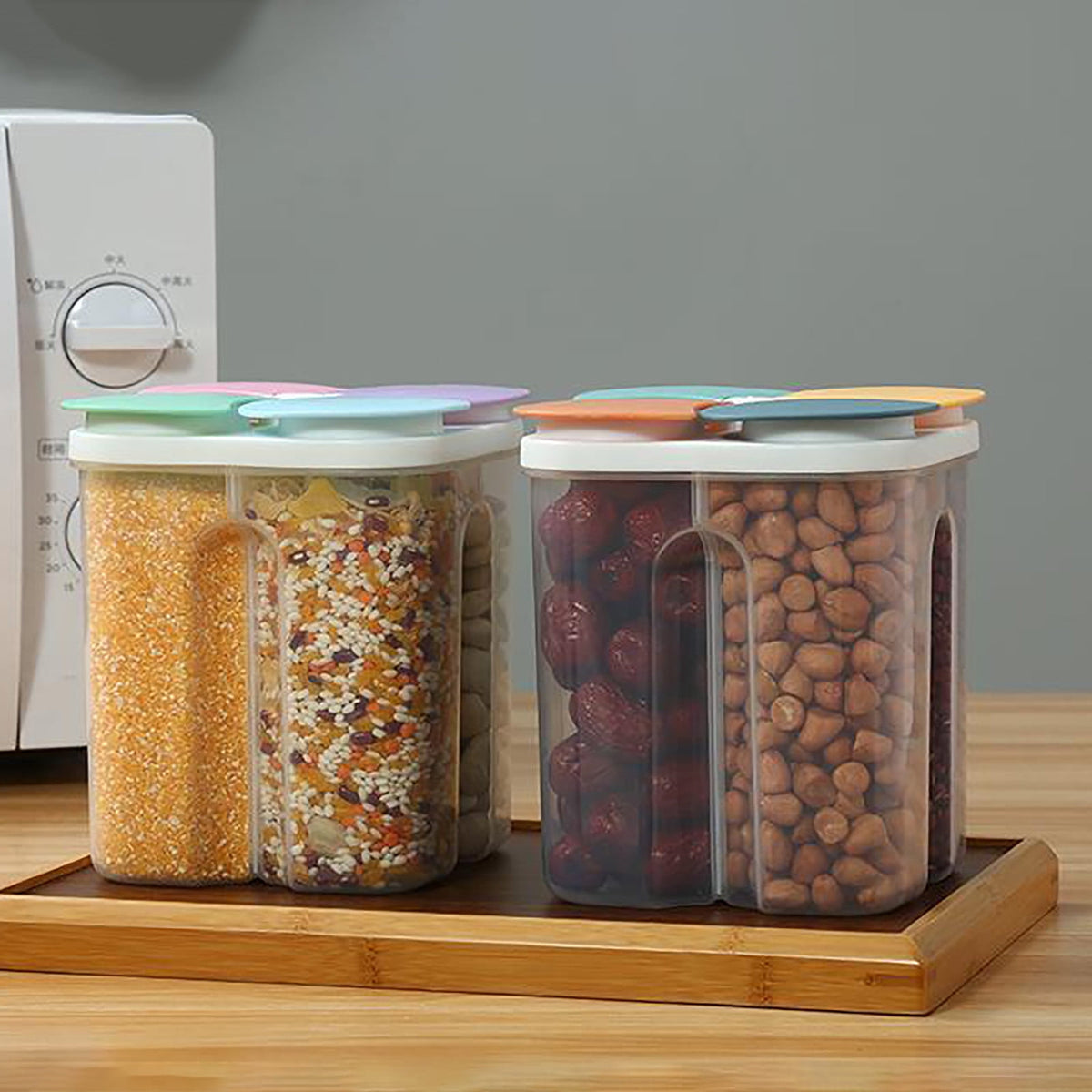 Airtight Four-Compartment Food Storage Container, 5.9 x 4.52 Inches - Image 2