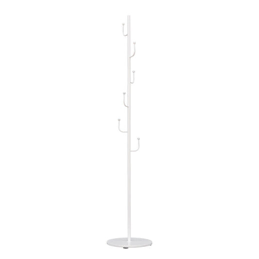Freestanding Metal Coat Rack, 64.5 Inches Tall, with Round Stone Base