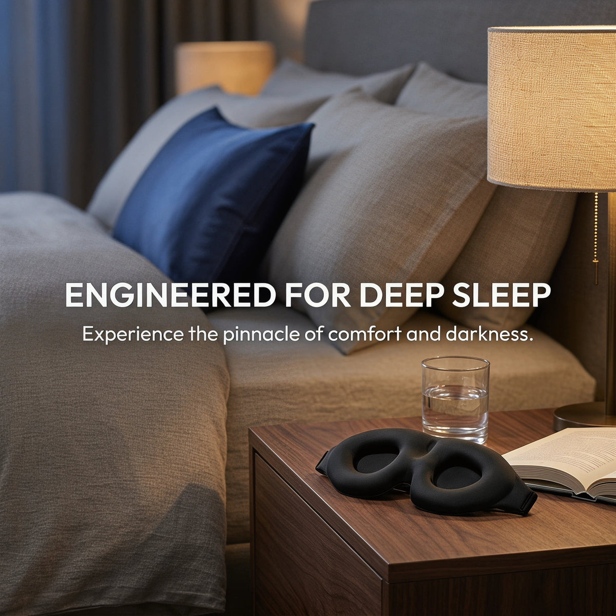 Contoured 3D Sleep Mask for Side Sleepers, Full Blackout, Black - Image 3