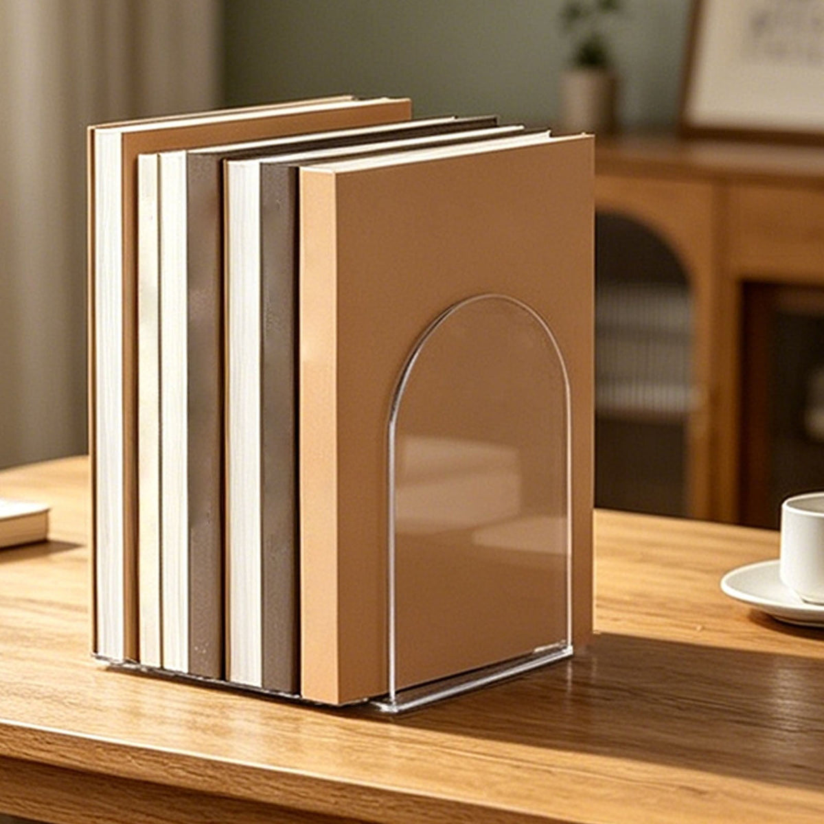 Clear Acrylic L-Shaped Bookends, Set of Two, 3.94 Inches Tall - Image 5