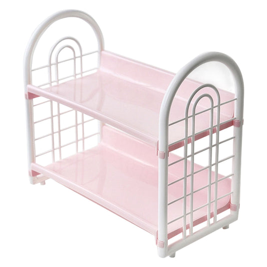 Two-Tier Plastic Desktop Shelf for Books, Files and Stationery