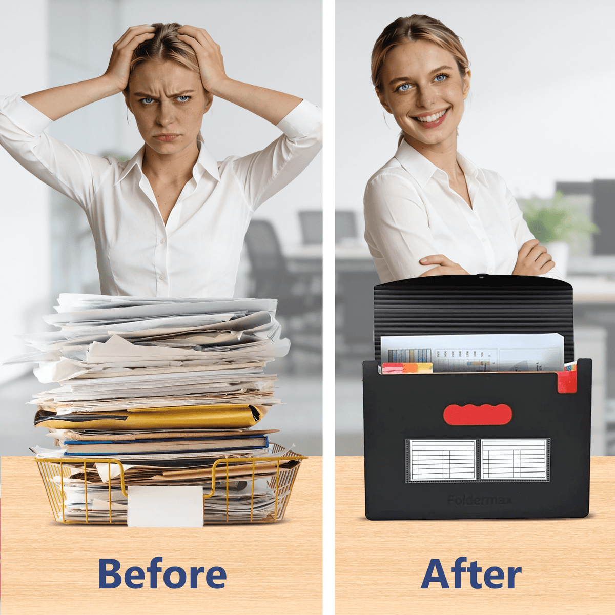 Accordion Expanding File Folder with 25 Labelled Pockets, Letter and A4 - Image 5