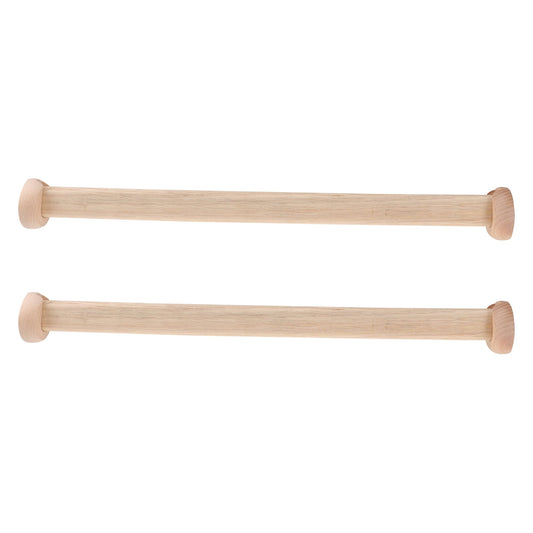 Wooden Closet Rods, Set of Two, 20.12 Inches Long for Wardrobe Rails