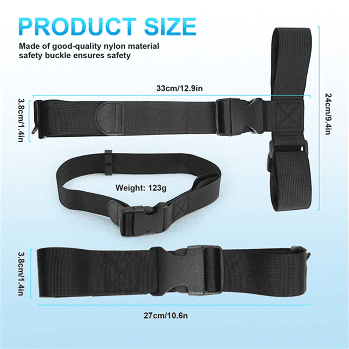 Adjustable Luggage Connector Straps, Two Styles, with Double Buckles - Image 3