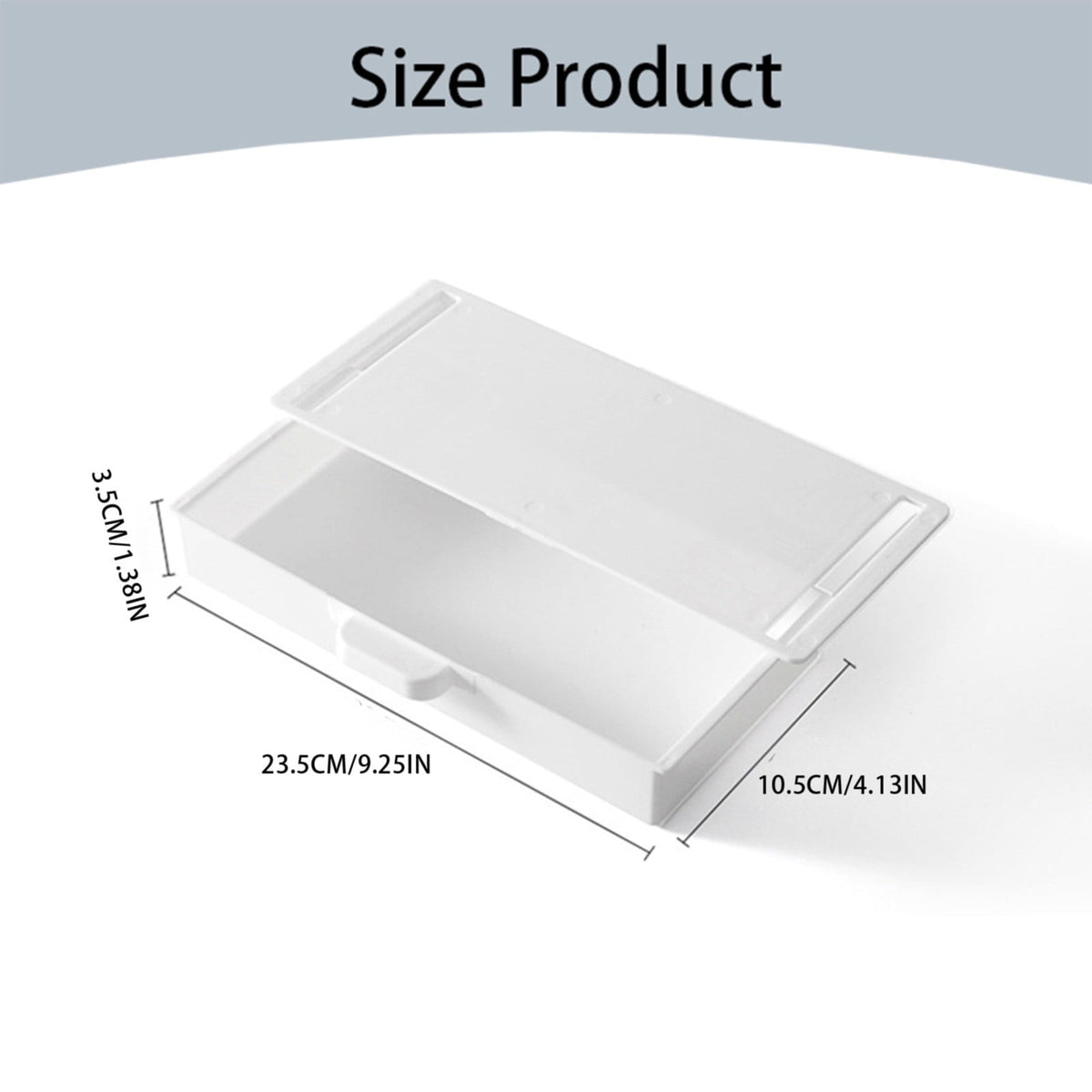 Stick-On Slide-Out Drawer for Under a Desk or Counter, Grey - Image 3