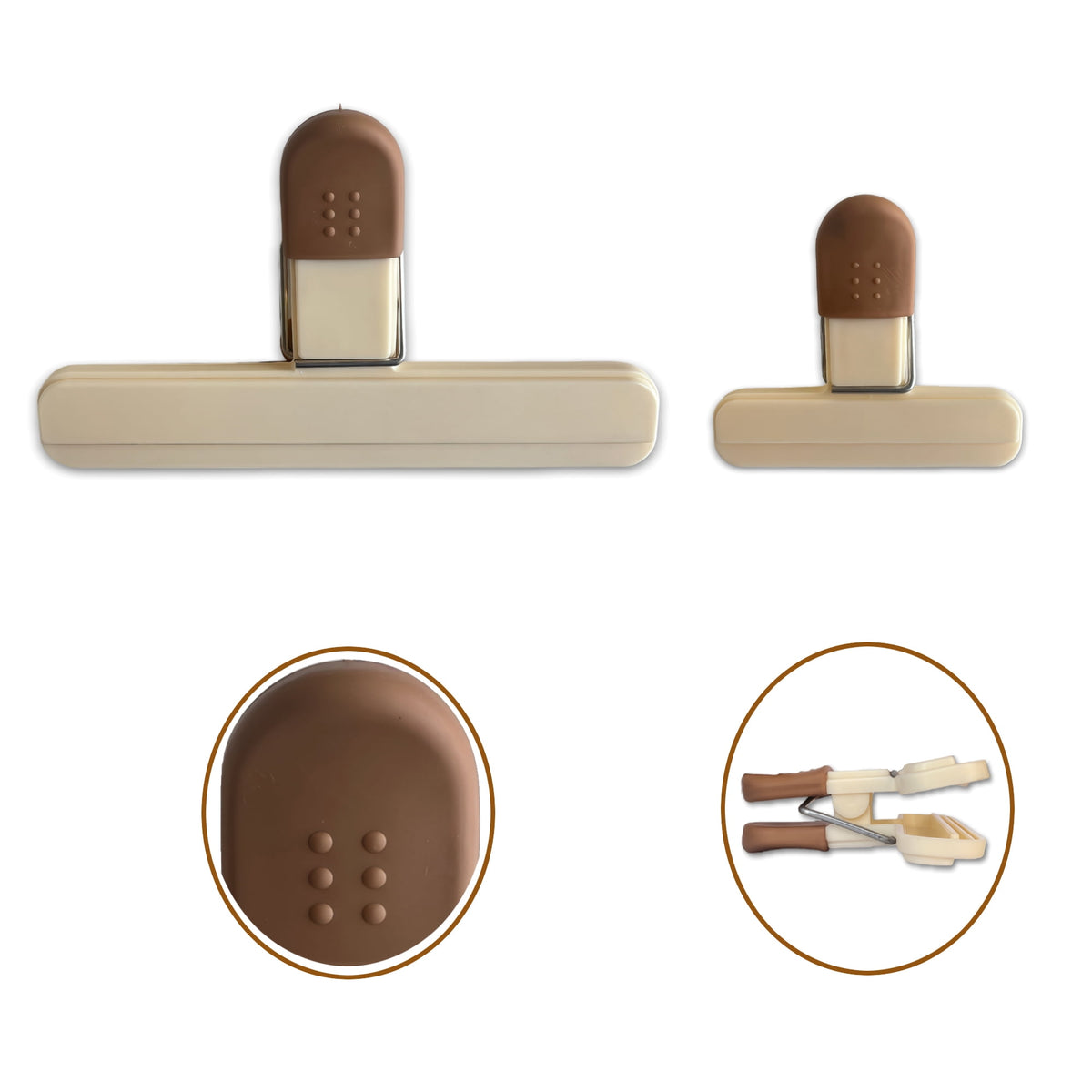 Spring-Loaded Bag Clips, Set of Six, One Extra Large and Five Small - Image 5