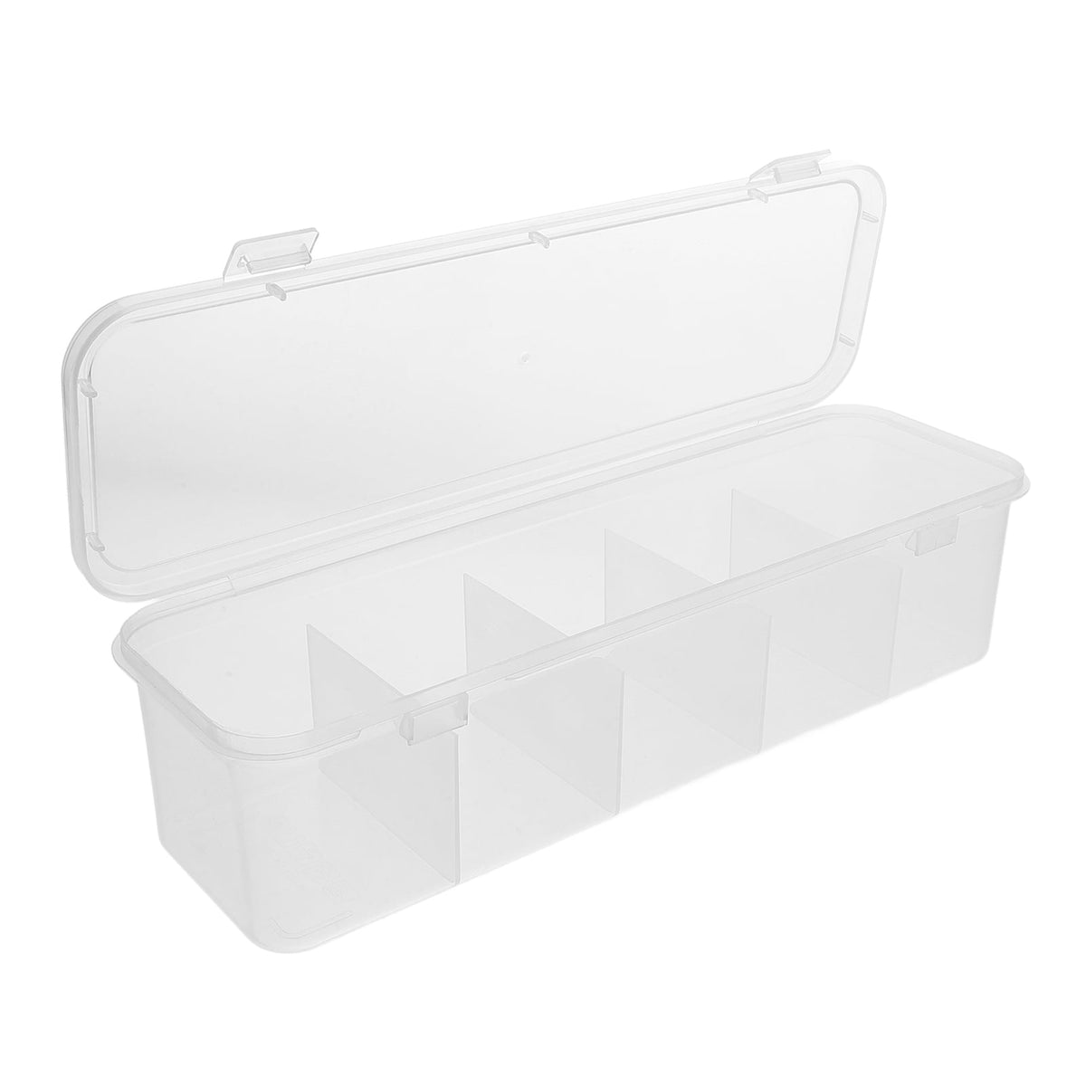 Clear Tea Bag and Sugar Sachet Organizer Box with Compartments