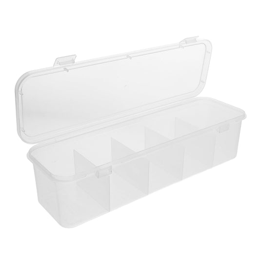 Clear Tea Bag and Sugar Sachet Organizer Box with Compartments