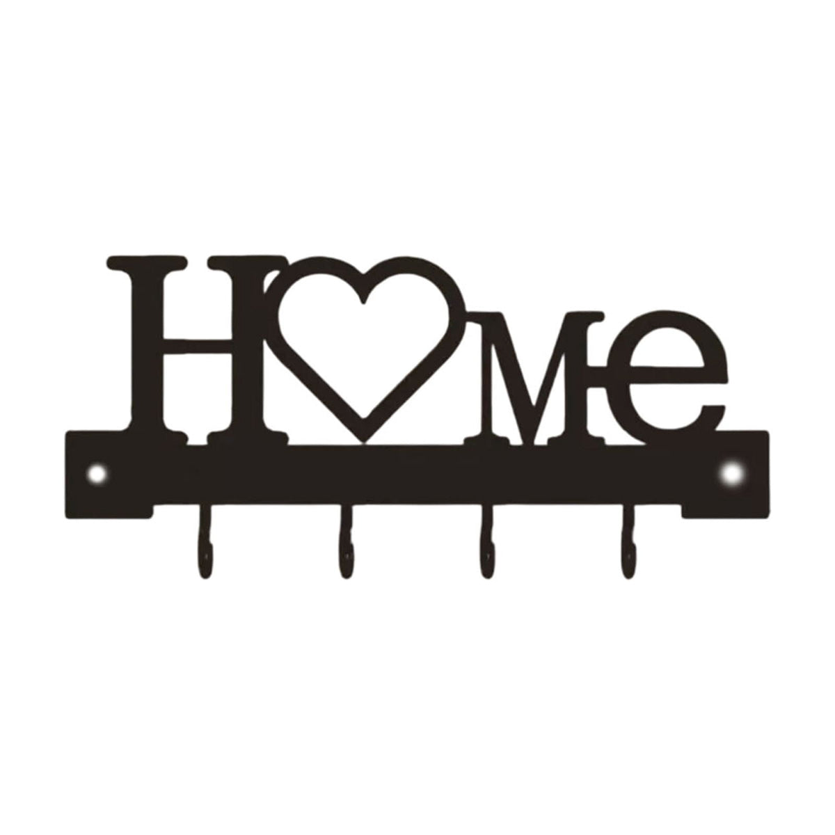 Wall-Mounted Iron Key Rack with Four Hooks, 6.89 x 3.23 Inches
