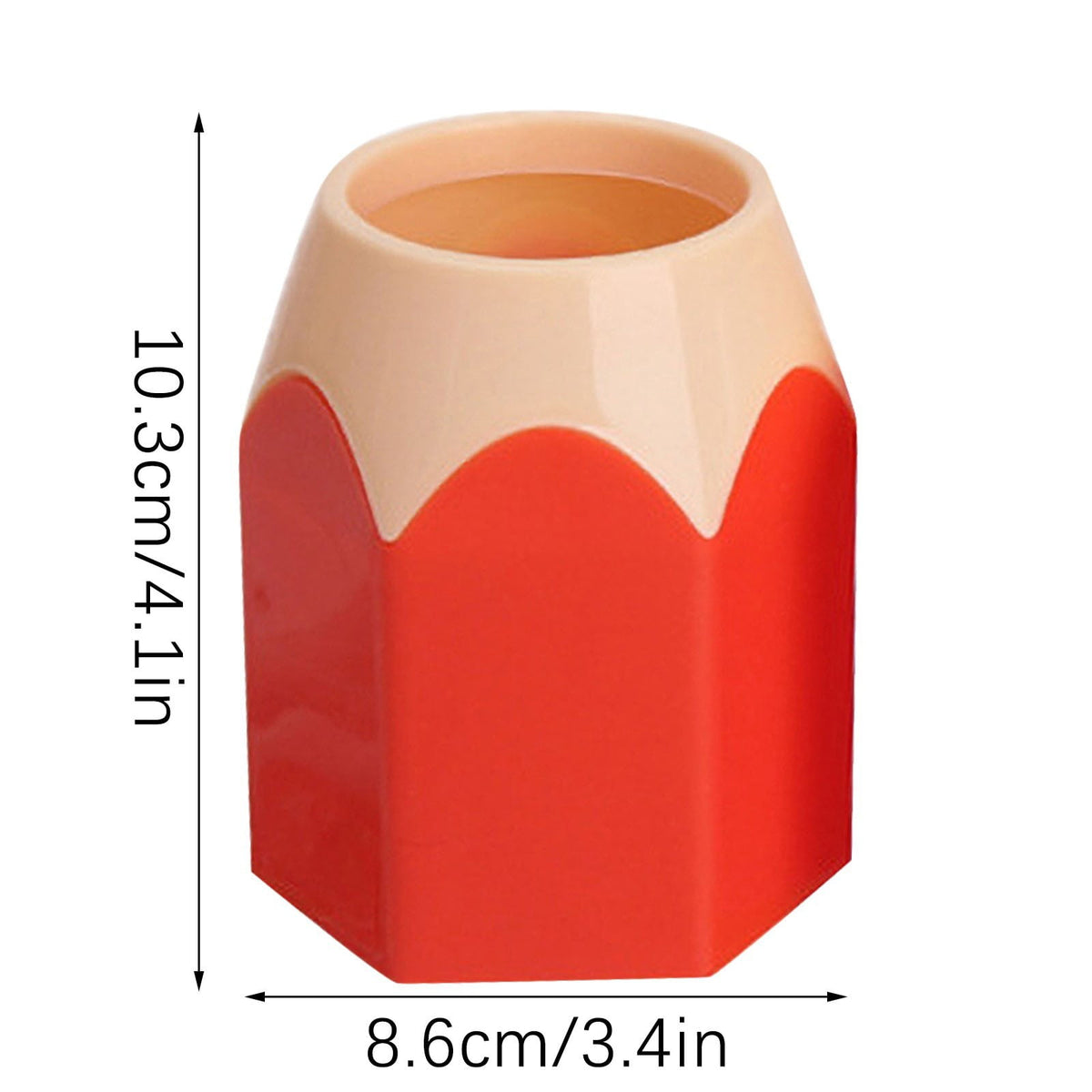 Pencil-Shaped Plastic Pen Pot for a Desk, 10.5 cm Tall - Image 2