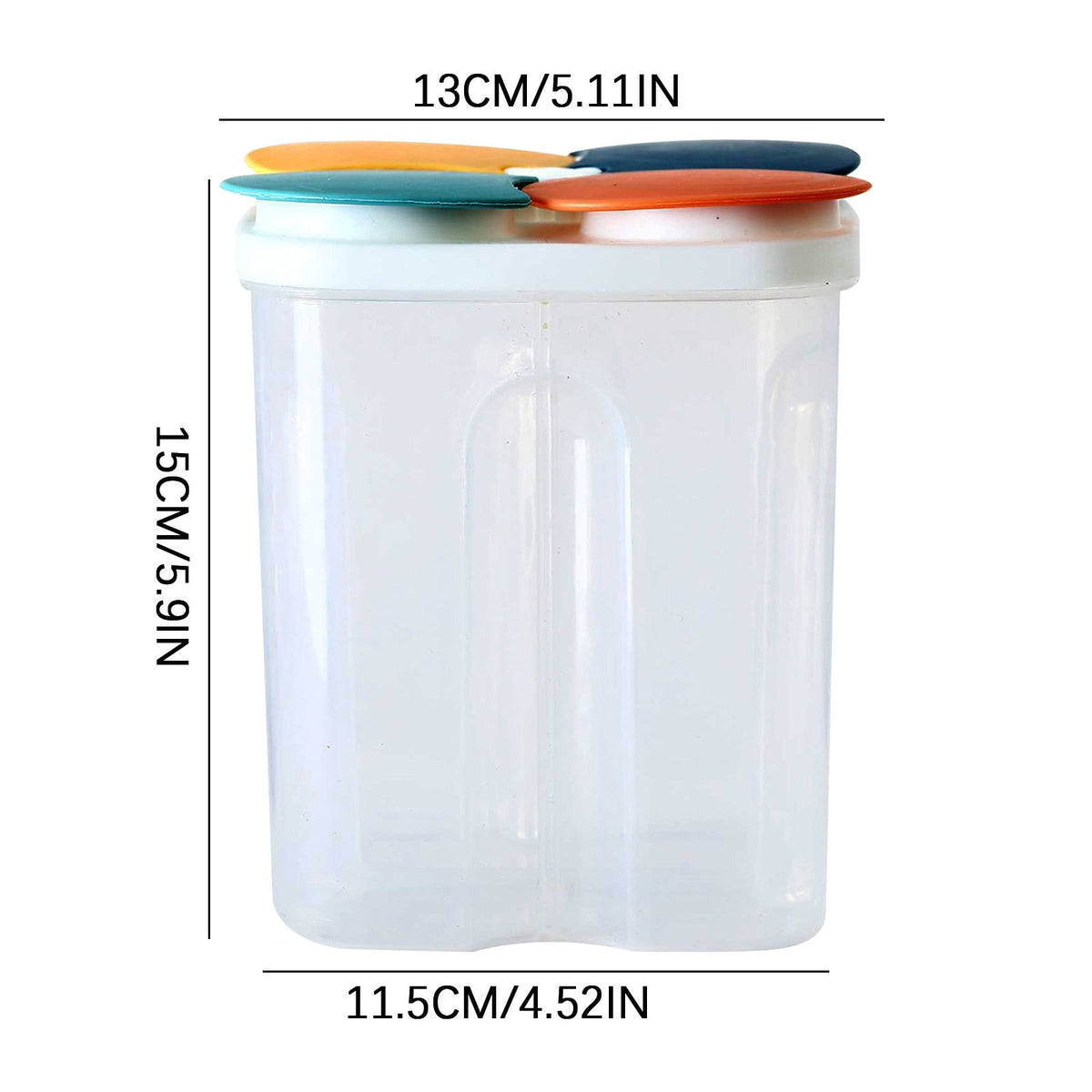 Airtight Four-Compartment Food Storage Container, 5.9 x 4.52 Inches - Image 5