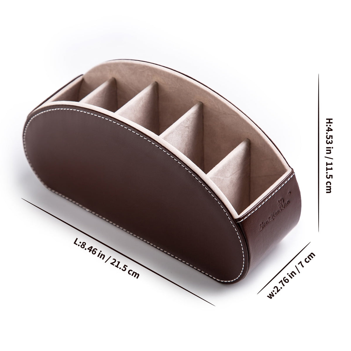 Five-Compartment Faux Leather Caddy for Remotes, Pens and Glasses - Image 5