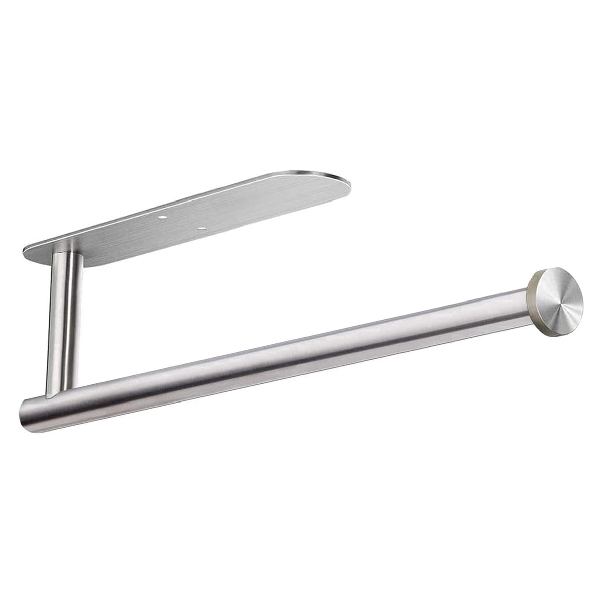 Stainless Steel Paper Towel Holder, Adhesive or Drill Mounted, Silver