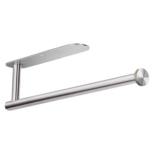 Stainless Steel Paper Towel Holder, Adhesive or Drill Mounted, Silver