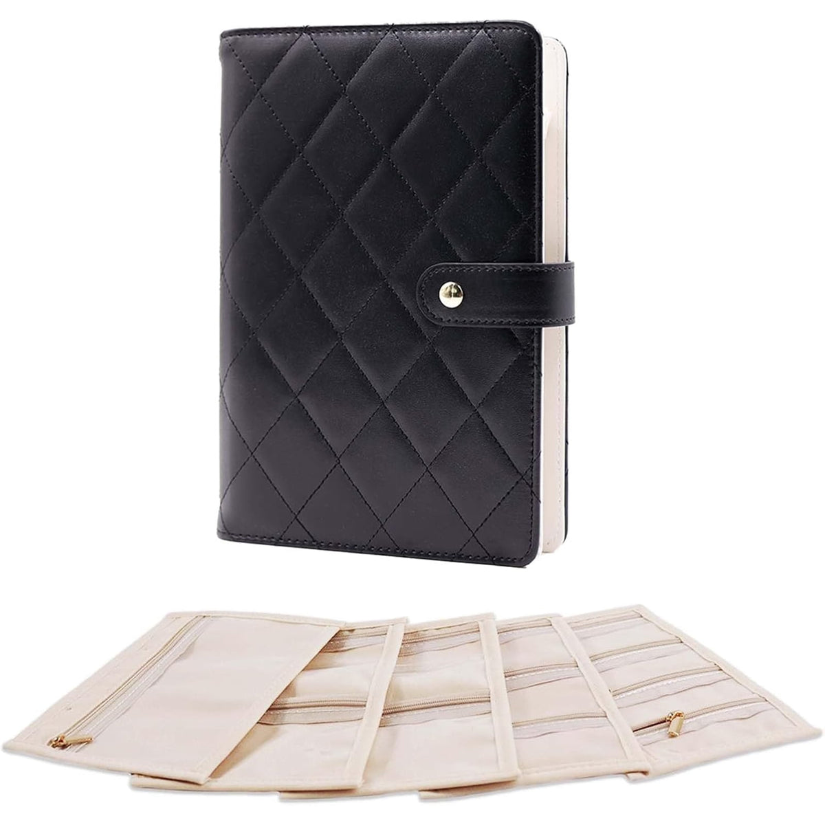 Book-Style Travel Jewelry Case for Necklaces, Rings and Earrings