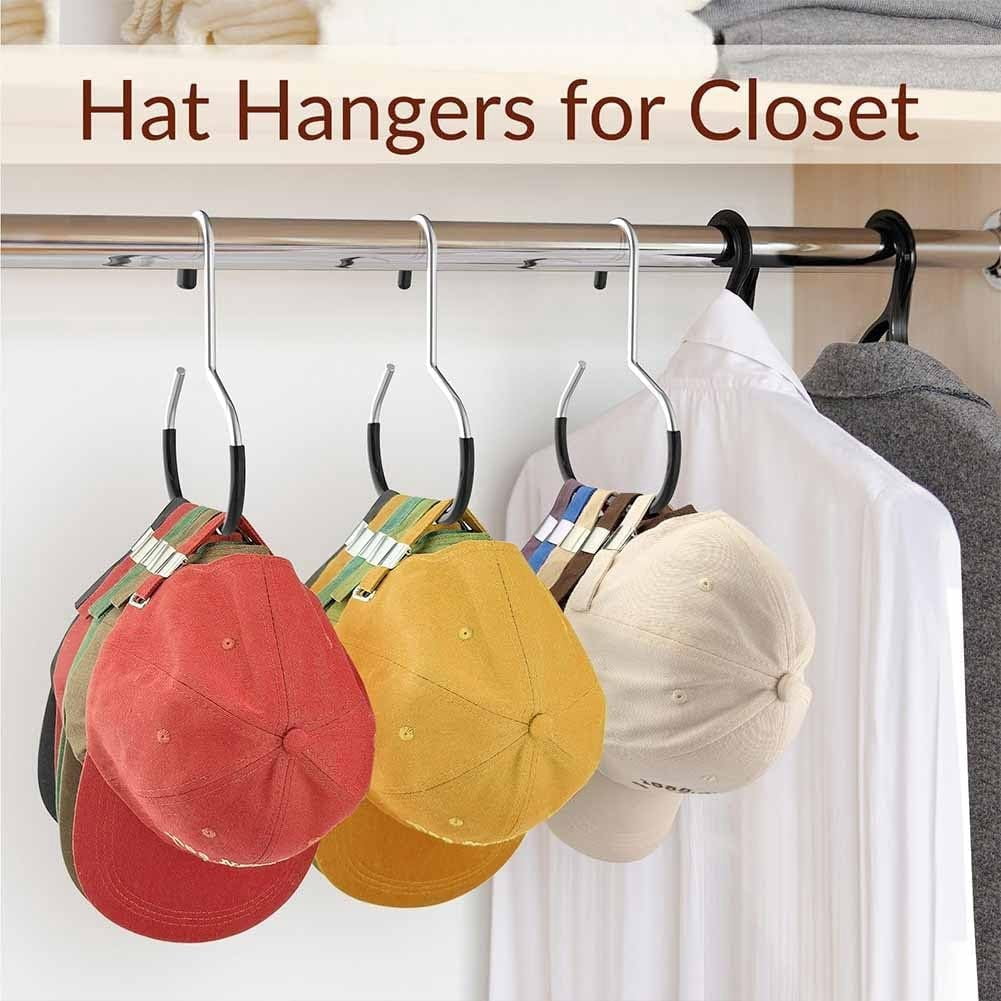 Steel Hat and Scarf Hangers, Set of 10, for Closet Rods and Rails - Image 5