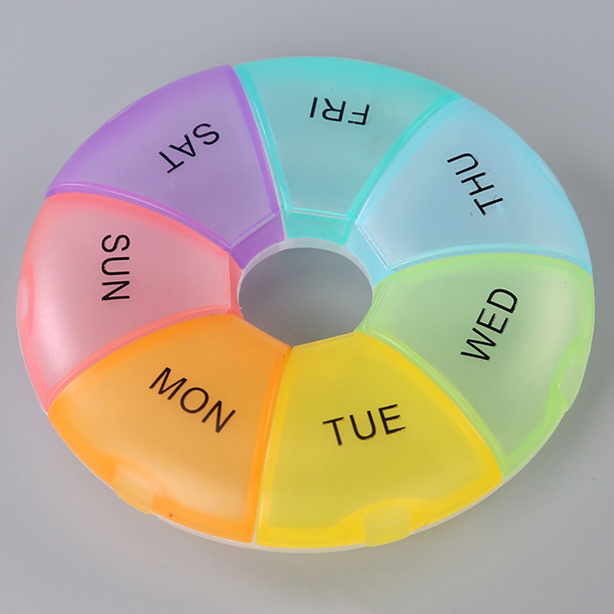 Round Seven-Day Pill Organizer with Detachable Daily Cases - Image 2
