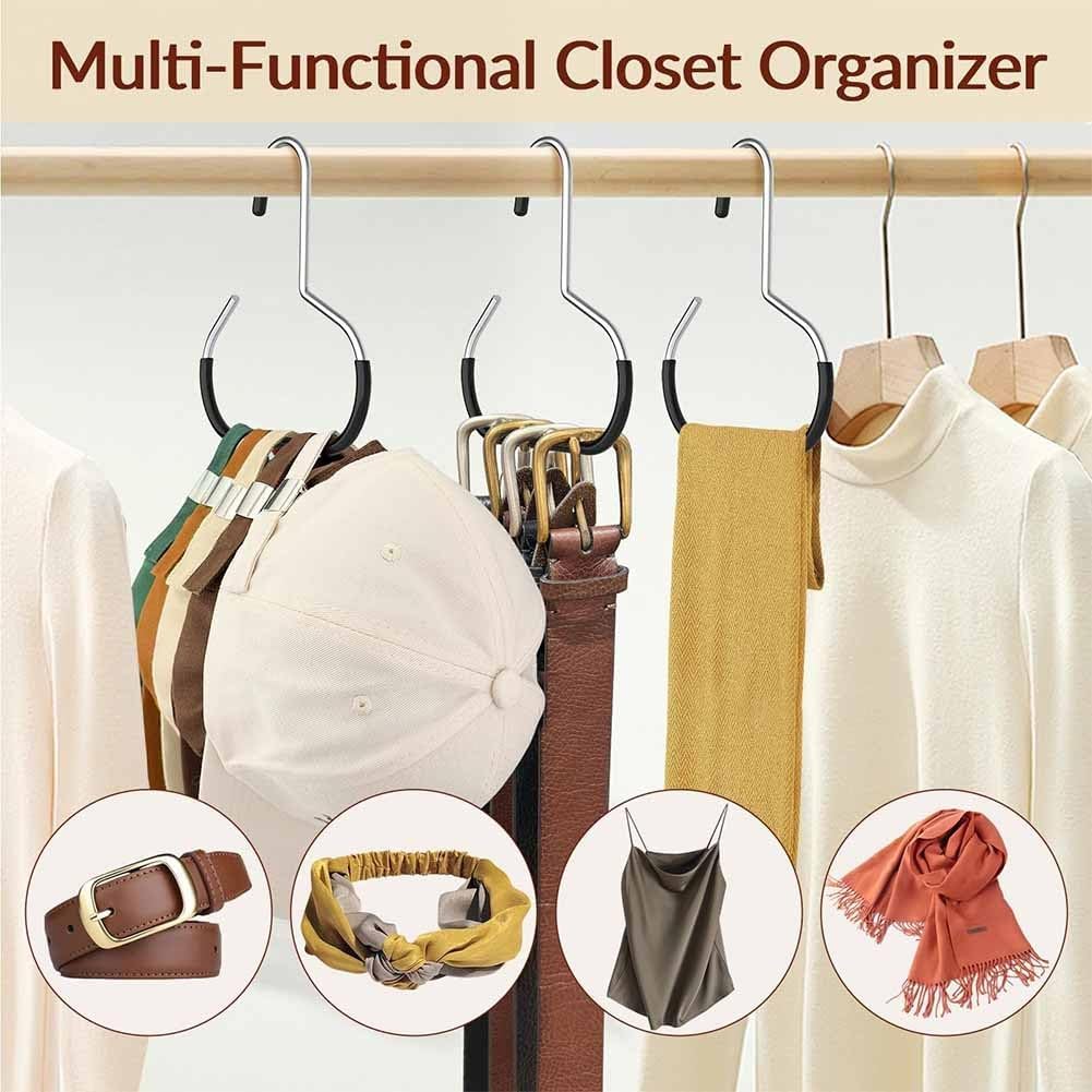Steel Hat and Scarf Hangers, Set of 10, for Closet Rods and Rails - Image 6