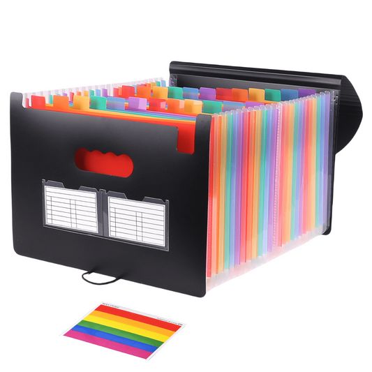 Accordion Expanding File Folder with 25 Labelled Pockets, Letter and A4