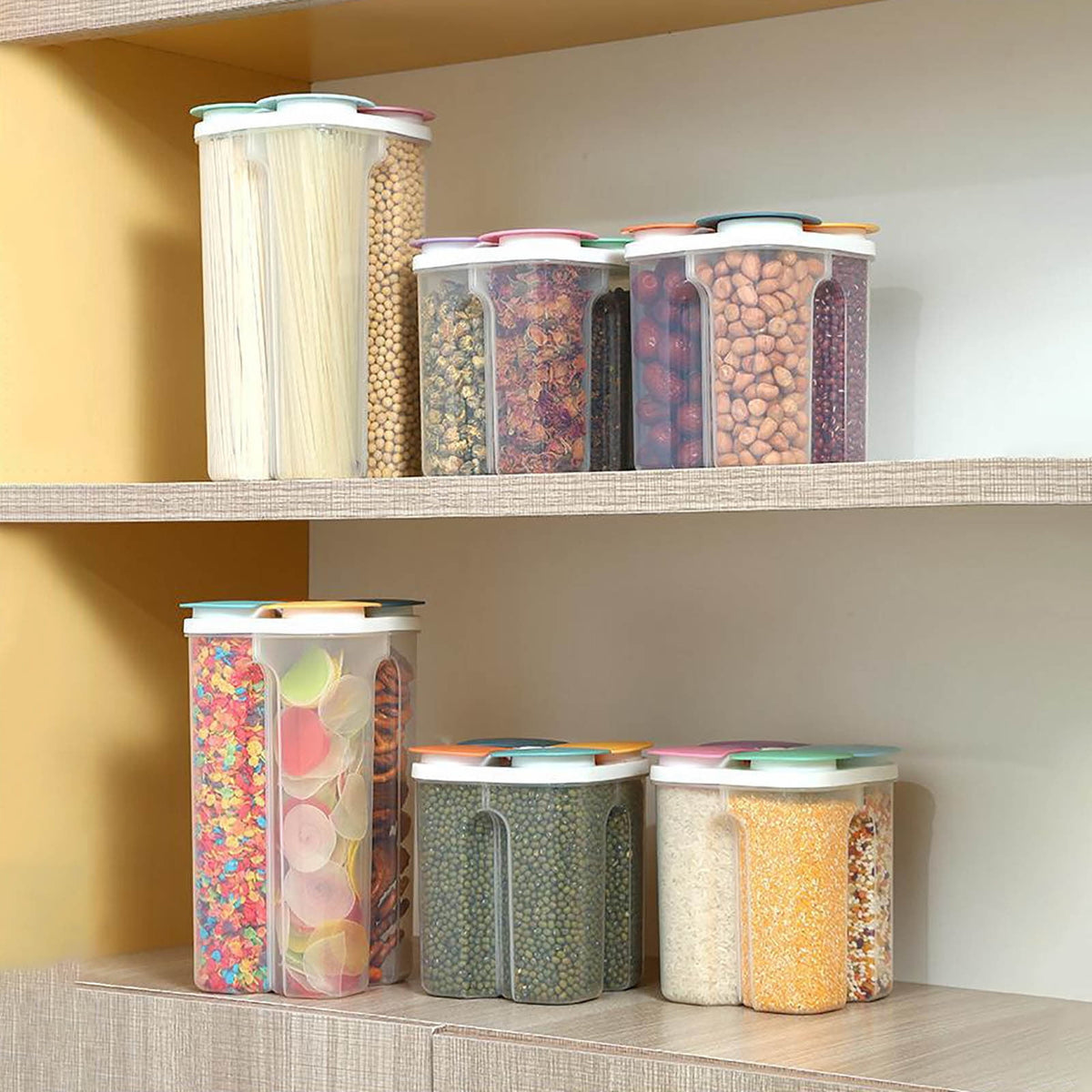 Airtight Four-Compartment Food Storage Container, 5.9 x 4.52 Inches - Image 4