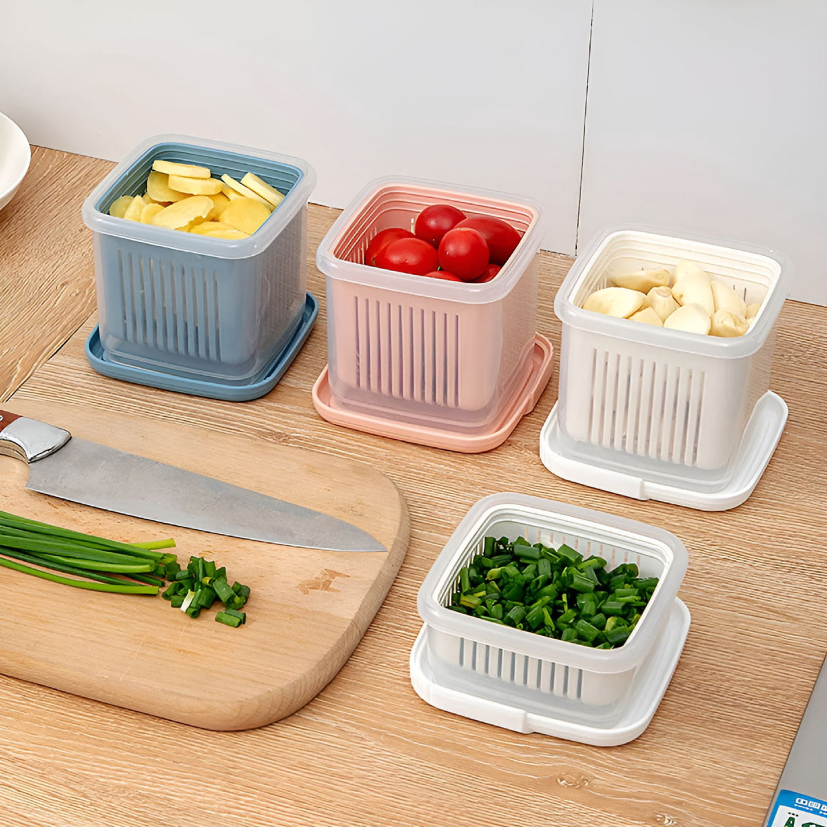 Large Berry Keeper Box with Colander and Leak-Proof Lid, Blue - Image 5