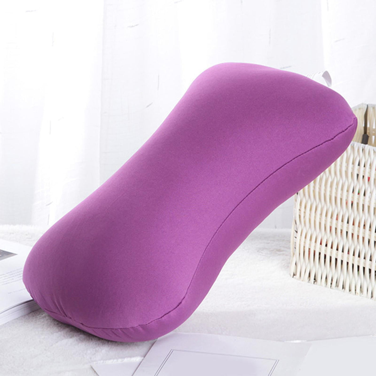 Microbead Bolster Neck Pillow, 15 x 7.9 Inches, Soft Stretch Cover - Image 4