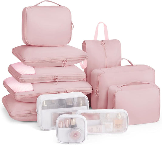 Compression Packing Cube Set, Eleven Pieces, for Suitcases and Carry-Ons